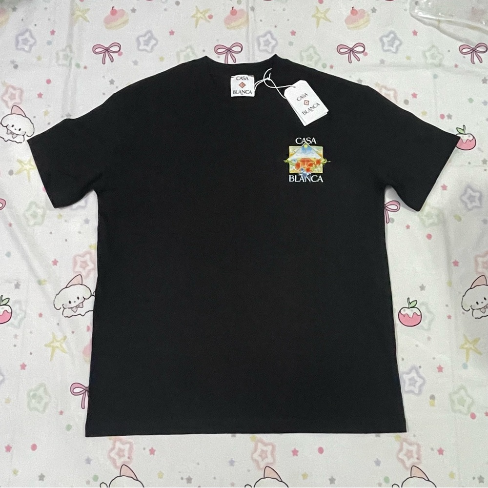 Casablanca Black Graphic Logo Tee